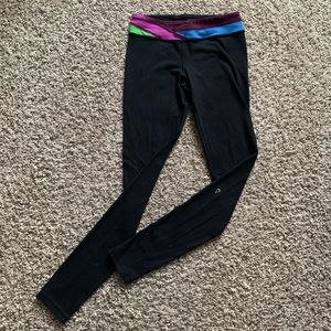 ivivva black leggings with colorful waistband